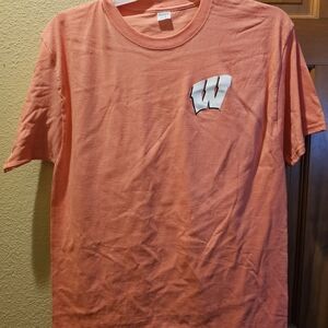 Unbranded Men's Coral Crew Neck T-Shirt with White 'W' Logo